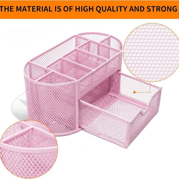 Desktop Organizer with Pencil Pen Holder and Accessories Offering 8 Compartments - Picture 4 of 7